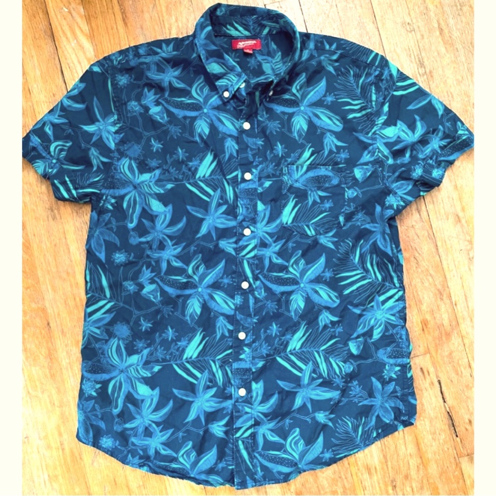 Arizona Jeans Men's  Hawaiian Print Shirt ~ sz Medium